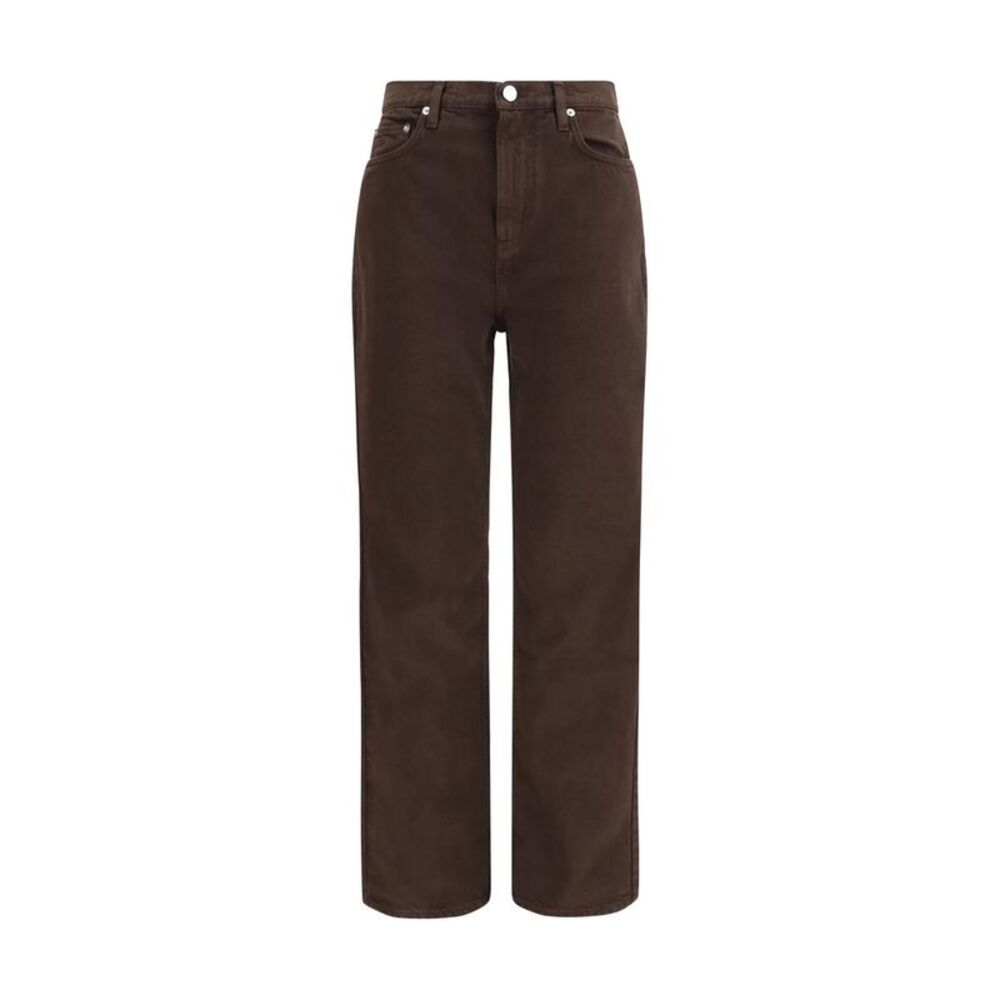 Loulou De Saison Brown Cotton Straight-Leg Women's Jeans